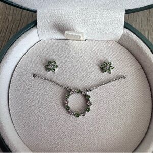 Elegant Crystal Green Jewelry Set
